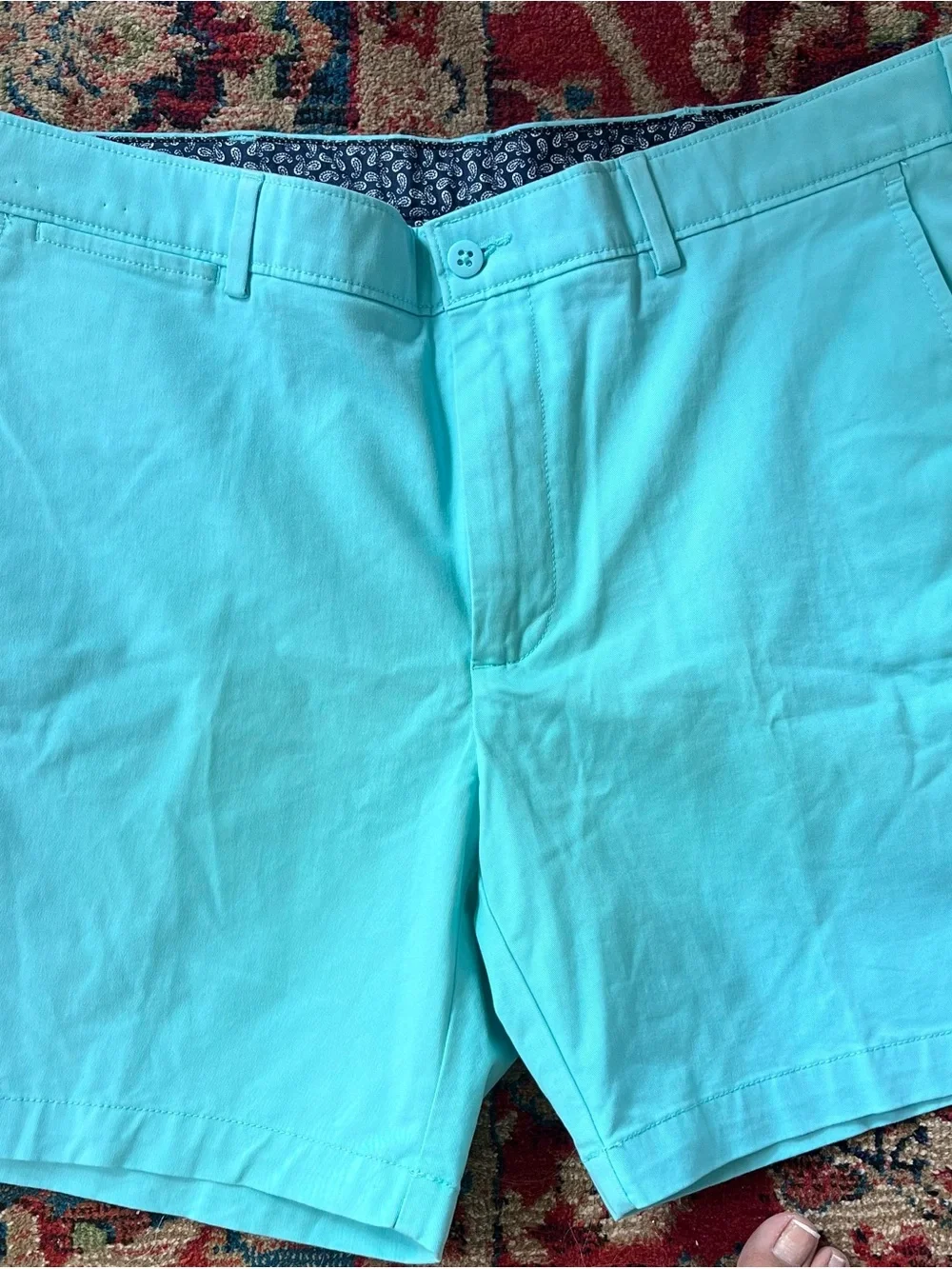Daniel Cremieux Turquoise Flat-Front Cotton Shorts